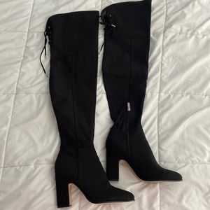 Sparkle Fabric Mark Fisher Thigh High Boots 10 New